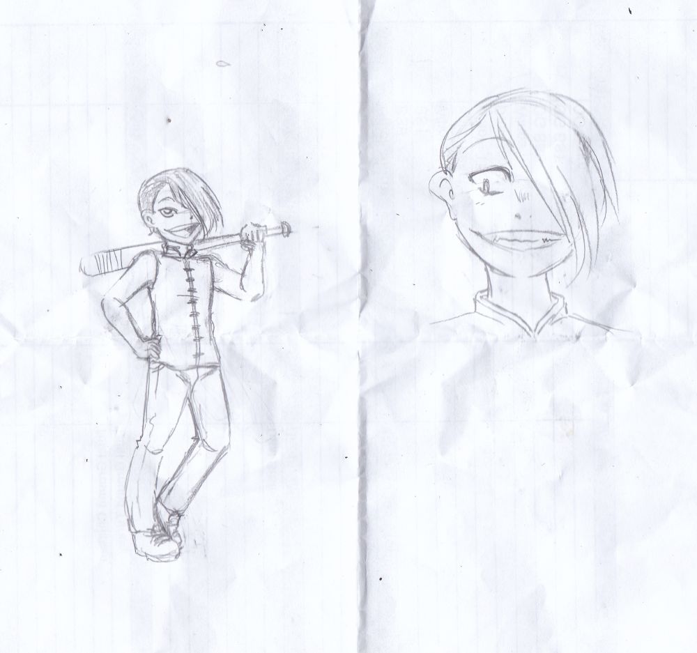 clean scan of the quoted picture and also a face sketch of Babs, sharp teeth, evil look