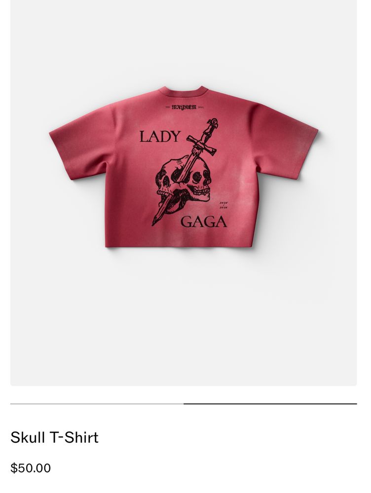 Skull crop shirt for lady Gaga it’s $50 