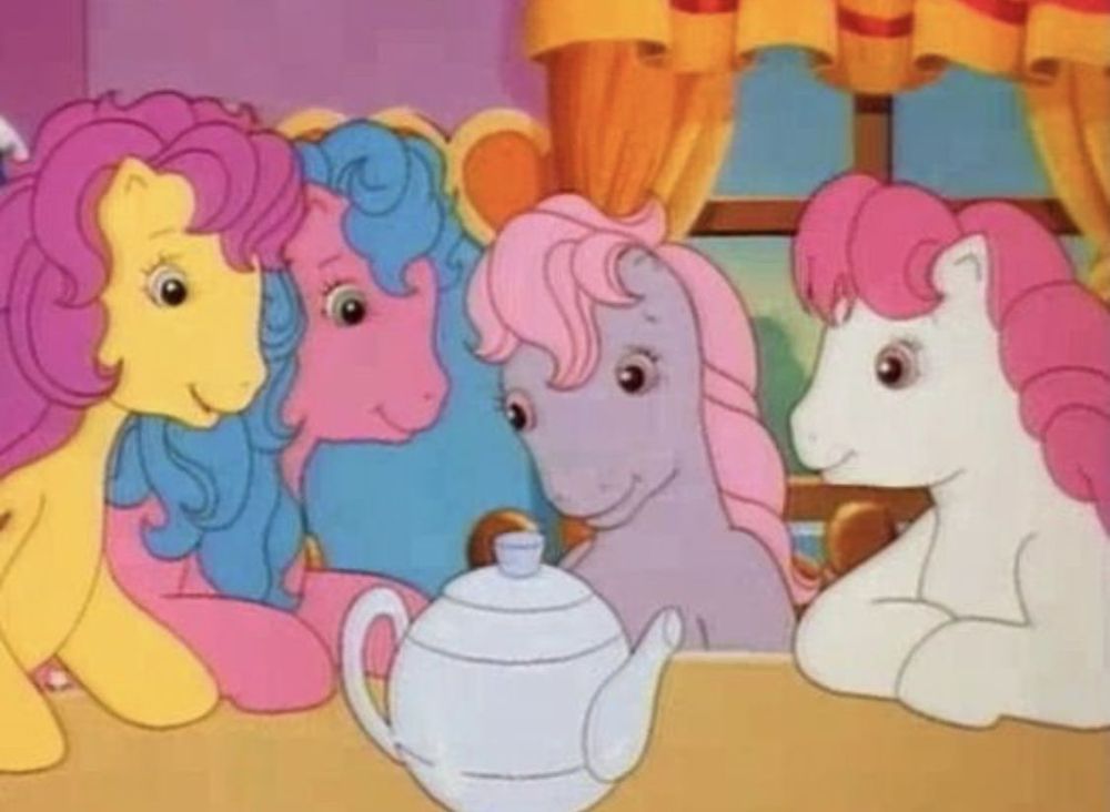 My Little Ponies having tea 