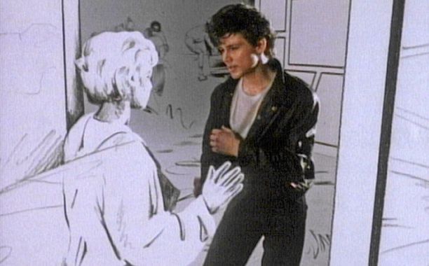 a clip from the “take on me” music video by a-ha 