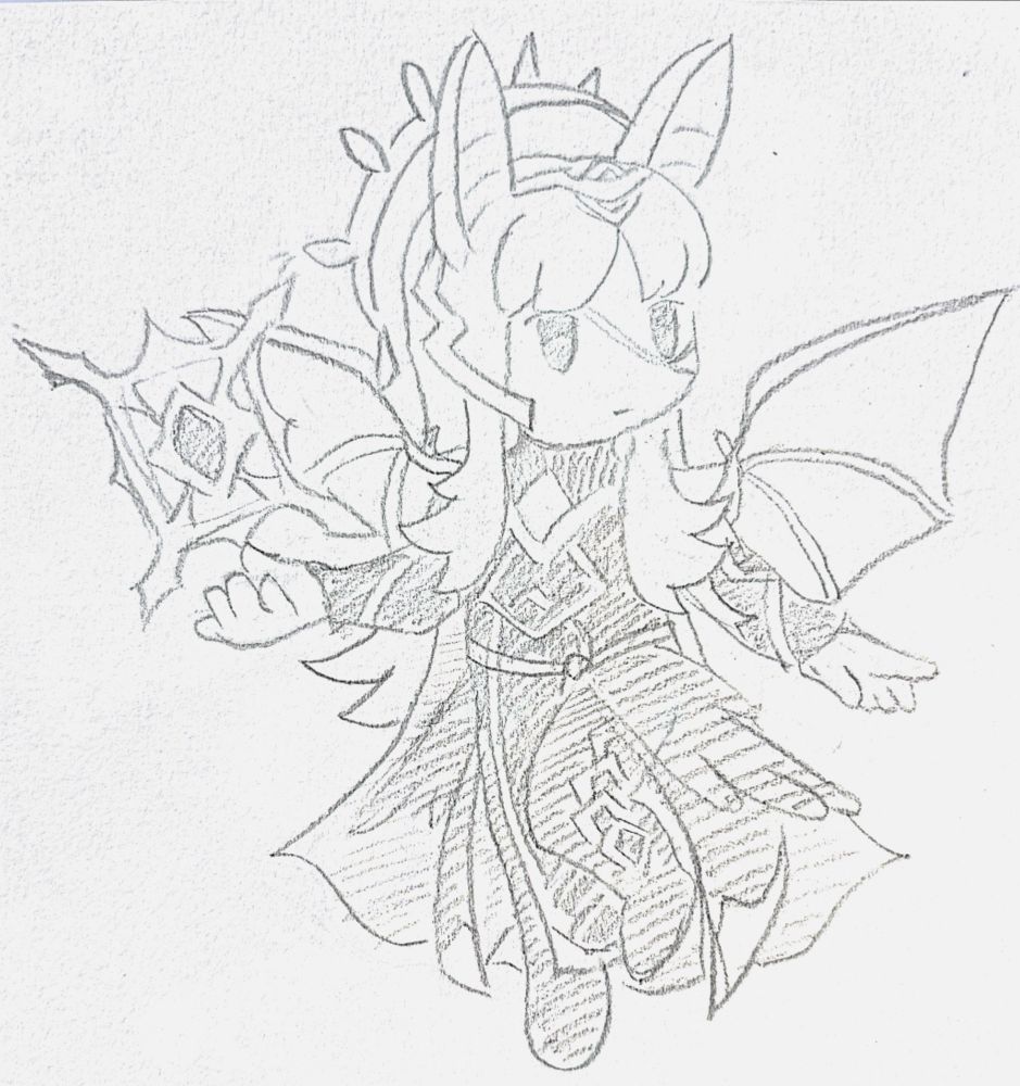 Veronica from Fire Emblem Heroes as a bat-like disciple from Fire Emblem Shadows