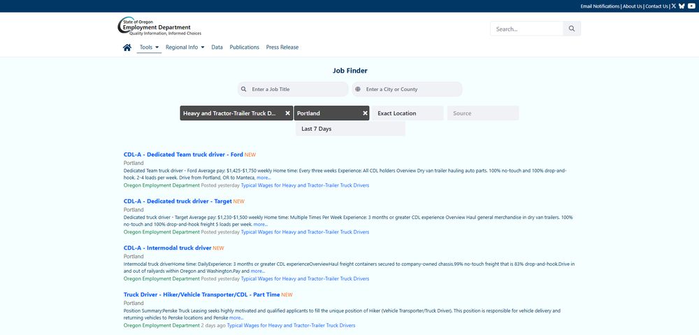 Image showing the job finder tool on QualityInfo.org