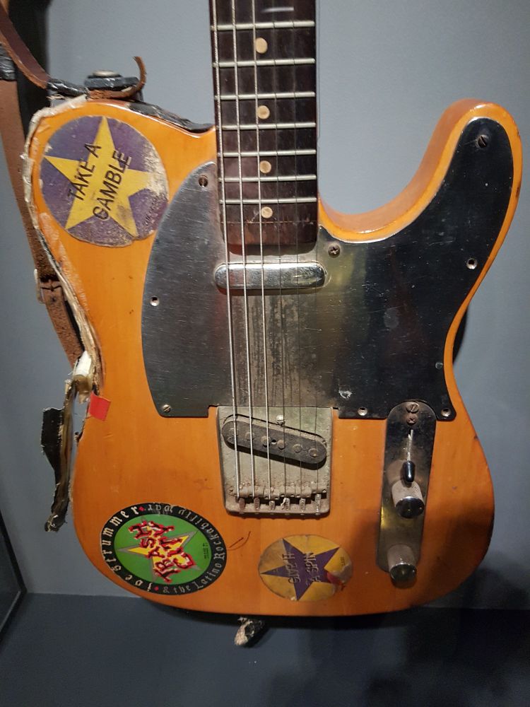 Joe Strummer's guitar is on display in Cleveland.