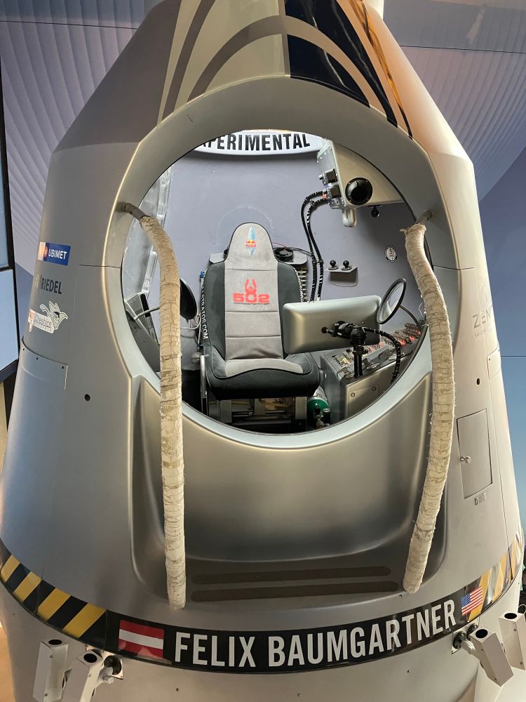 Felix Baumgartner's actual space jump capsule (one of two, that he used for test jumps before the main one)