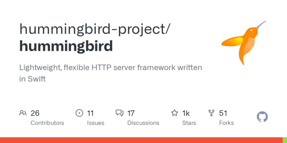 GitHub - hummingbird-project/hummingbird: Lightweight, flexible HTTP server framework written in Swift