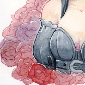 Clothes and flowers crop of the drawing in the previous post.