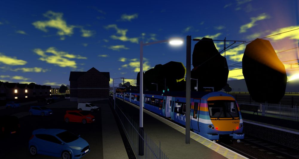 Class 170 FOUR livery at Whetstone station. Taken at British Railway on an online platform Roblox.