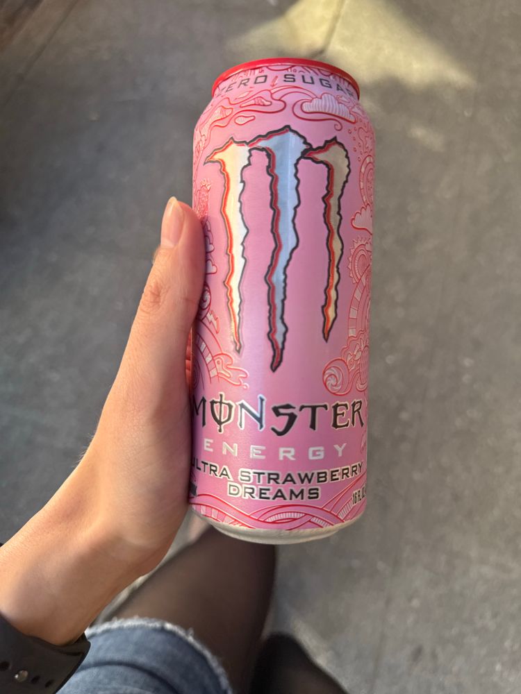 me holding a pink monster