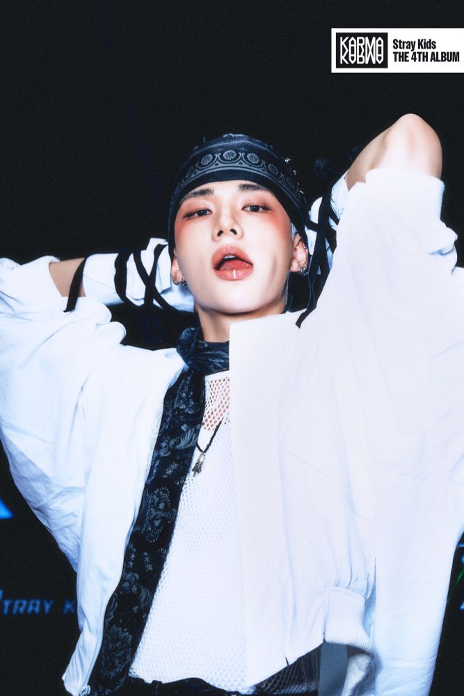 Hyunjin from stray kids in karma concept photos