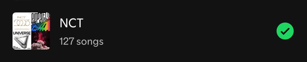 screenshot of my nct playlist, which happens to have 127 songs right now