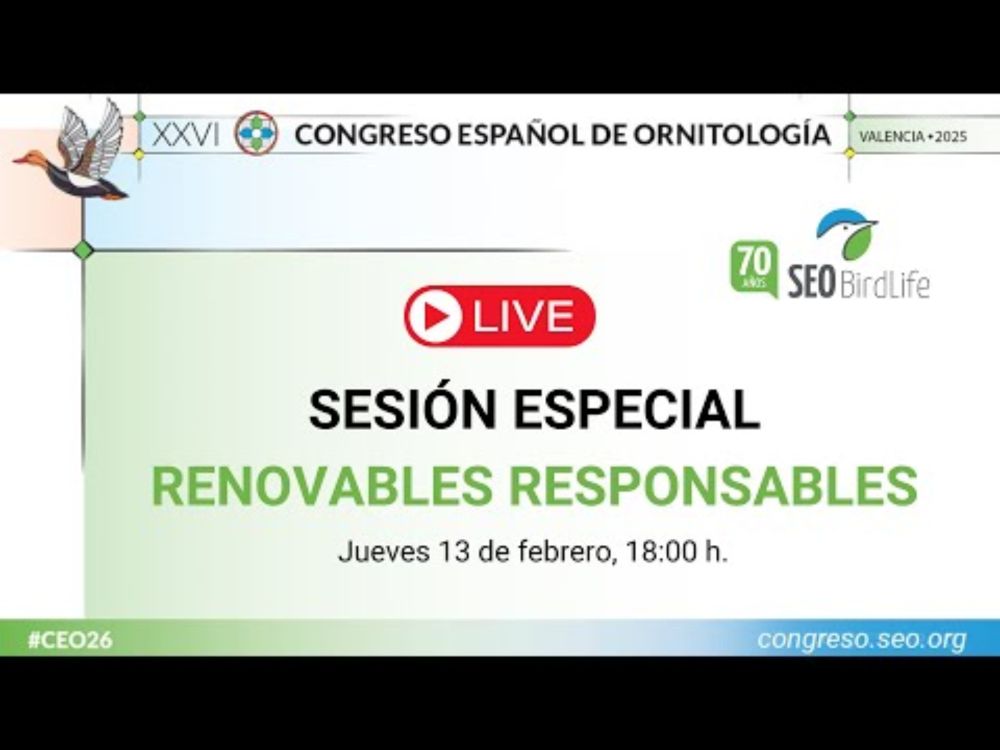 26 CONGRESO ESPAÑOL DE ORNITOLOGÍA-Sesión Especial: Renovables Responsables