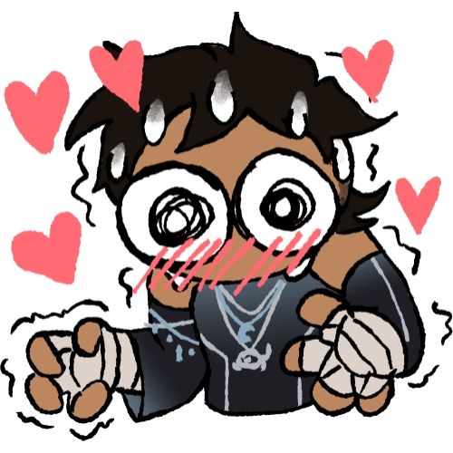 A meme redraw of Zain as an emoji shivering and blushing.