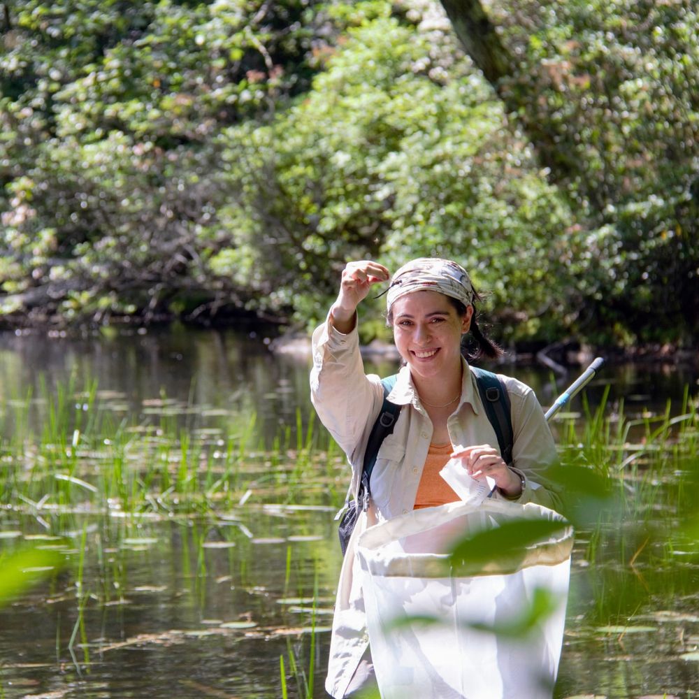 Kate Montana holding a dragonfly at Jim’s Pond.