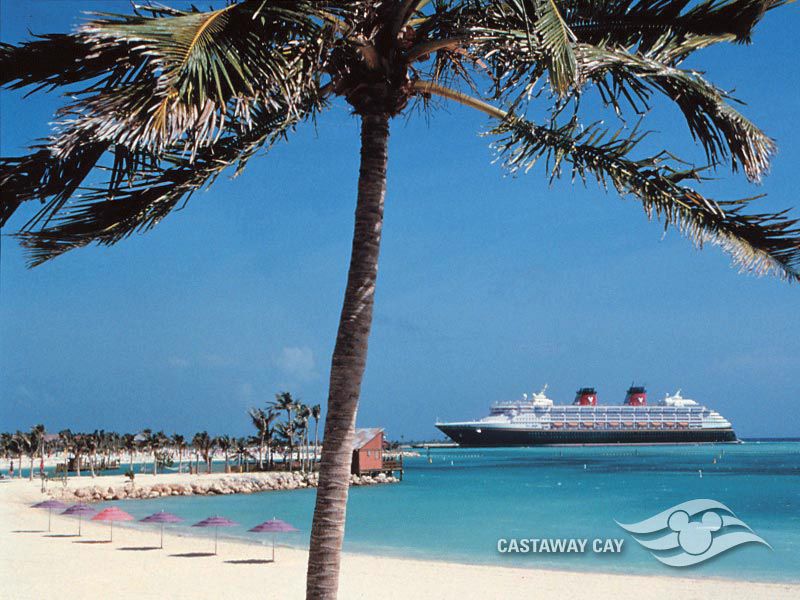 The Disney Magic as seen from the family beach at Castaway Cay