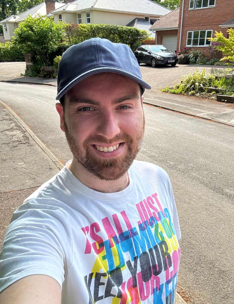 Me post run wearing a hat