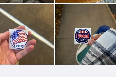 Pic of two “I voted” stickers.