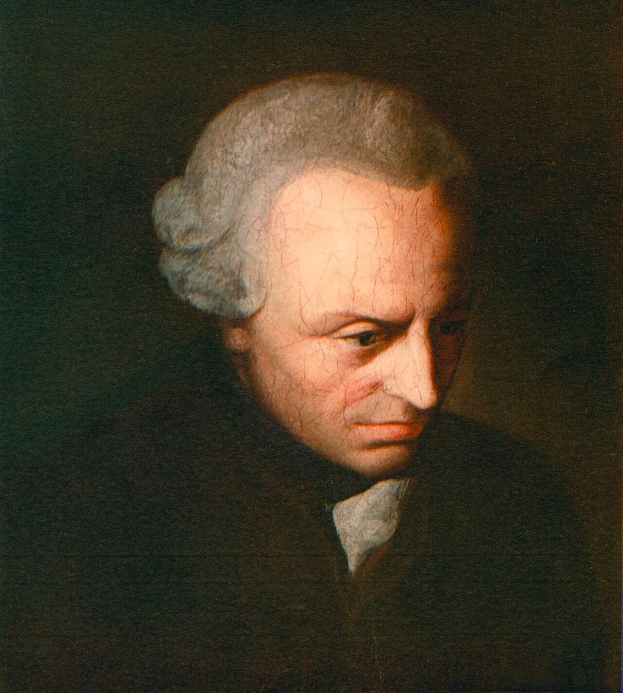 Portrait of Kant looking down contemplatively