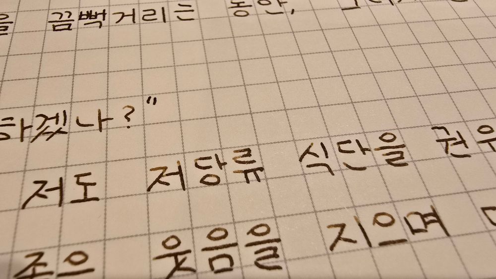 글씨 접사
저도 저당류 식단을 권유받아서요.