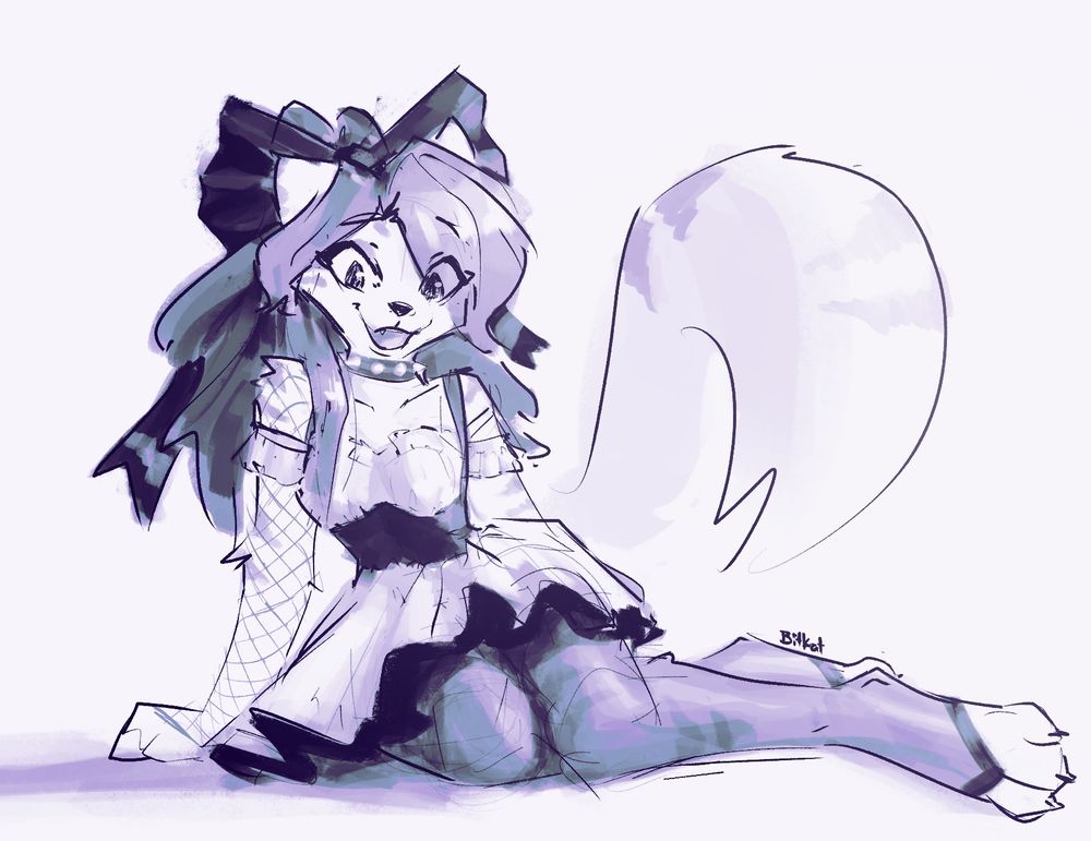 anthro kitty sitting cute with a smile