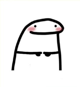 Meme Flork of Cows com dedinhos juntos e uma expressão de timidez