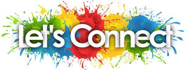The words "Let's Connect" over colorful paint splatters 