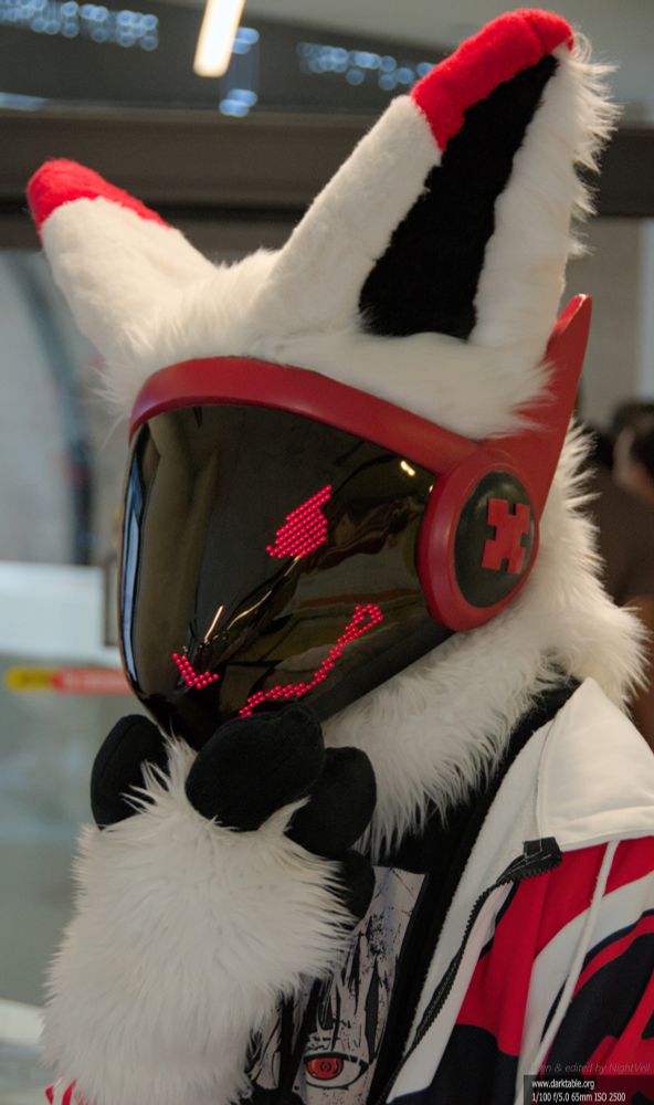 Protogen (partial suit) giving a "thinking" pose