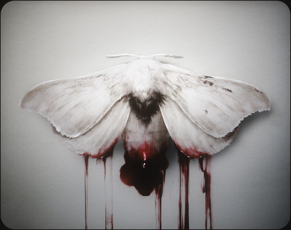 a pale texture, an eruption of blood