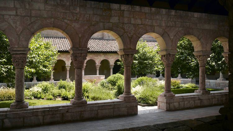 An image of the arches from the Cloisters, NYC.