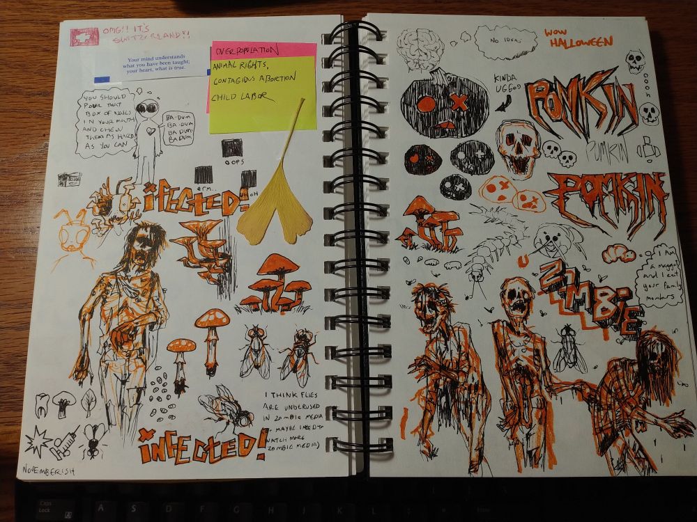 Sketchbook page of zombies

I think it would be cool if zombies came back