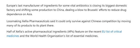 Screenshot of the first three sentences of the linked article.