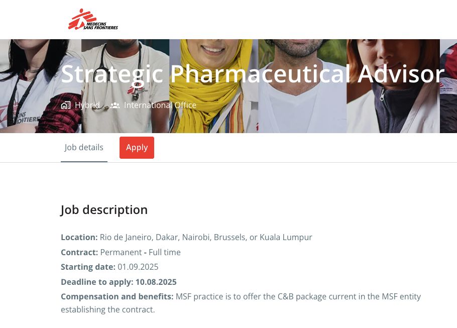 Screenshot of the job description in the link.