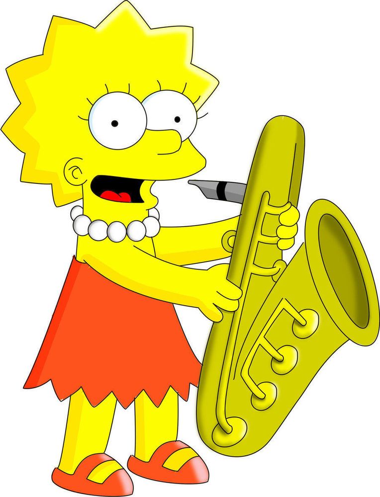 Lisa Simpson with her saxophone 