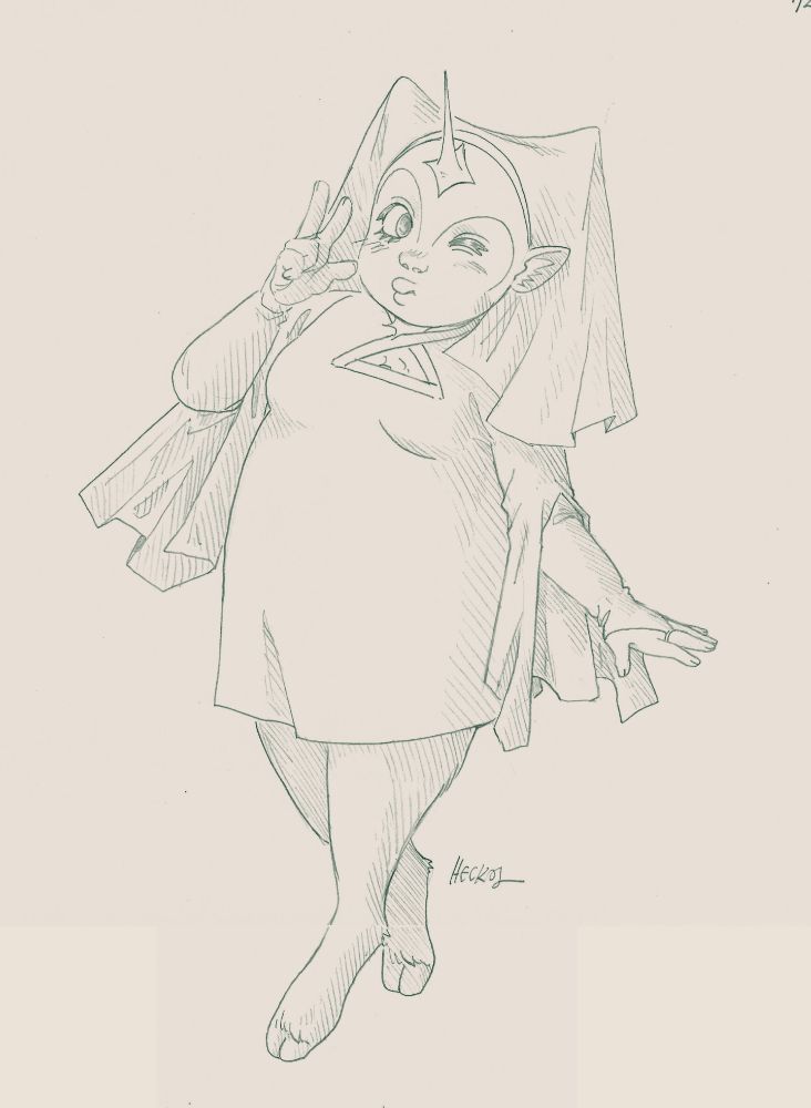 a unicorn person in a fantasy nun's habit with a short skirt and long sleeves