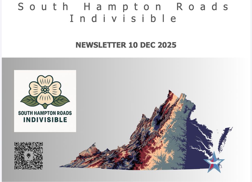 Drawing of a dogwood blossom combined with a QR code and a topographical map of the state of Virginia.