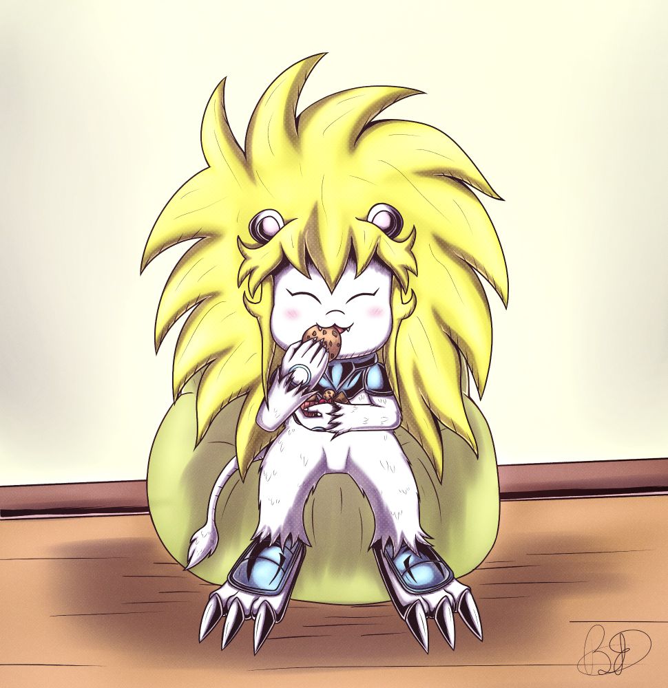 Digital art, made for an art trade with a Digimon OC, who is a Spadamon OC