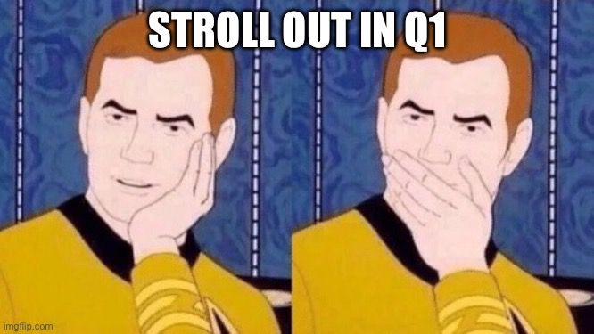 Shocked Picard meme that says: Stroll out in Q1. #F1