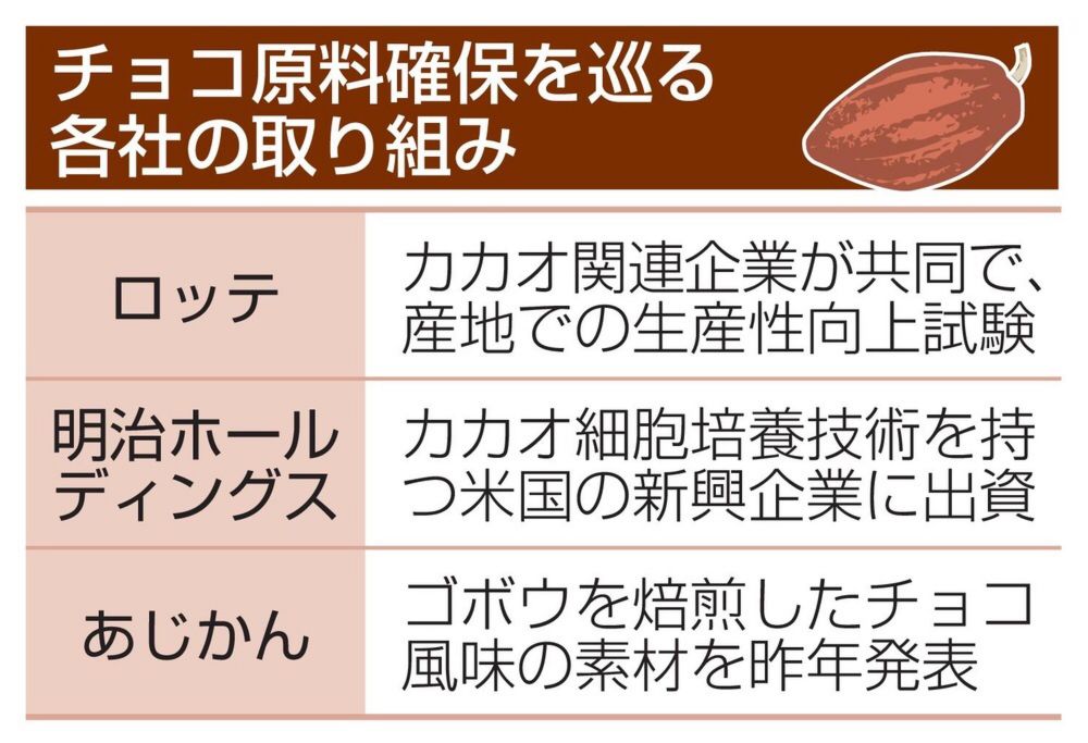 チョコ原料確保に企業奔走　「カカオショック」で高騰（共同通信） - Yahoo!ニュース