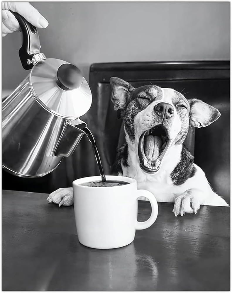 Dog and coffee