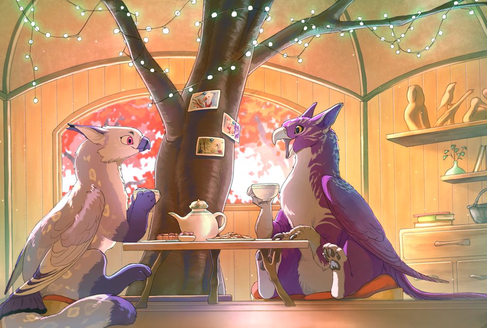 Solstice and Andromeda having a tree house tea party together