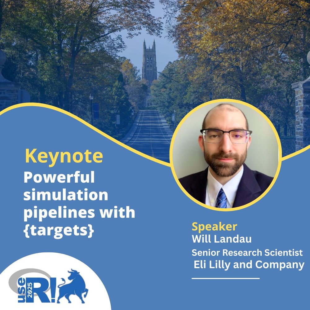 Headshot of user! 2025 keynote speaker Will Landau of Eli Lilly and company.