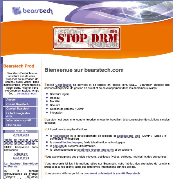 Vieille version du site Bearstech