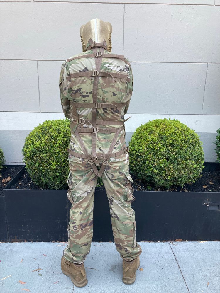 A back view of the straitjacket.