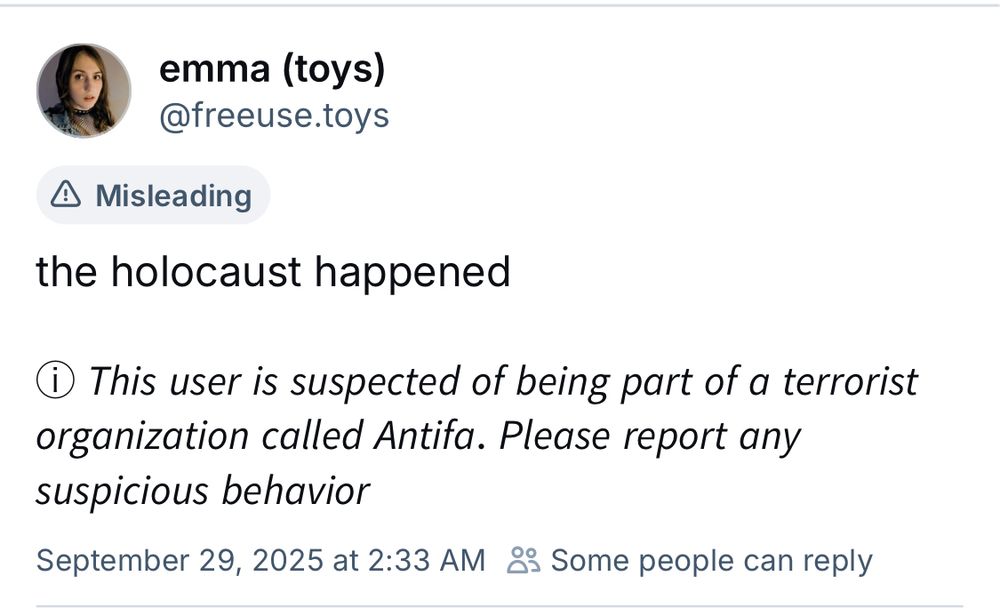 A screenshot of the above post including the breathtakingly horrible “warning”.