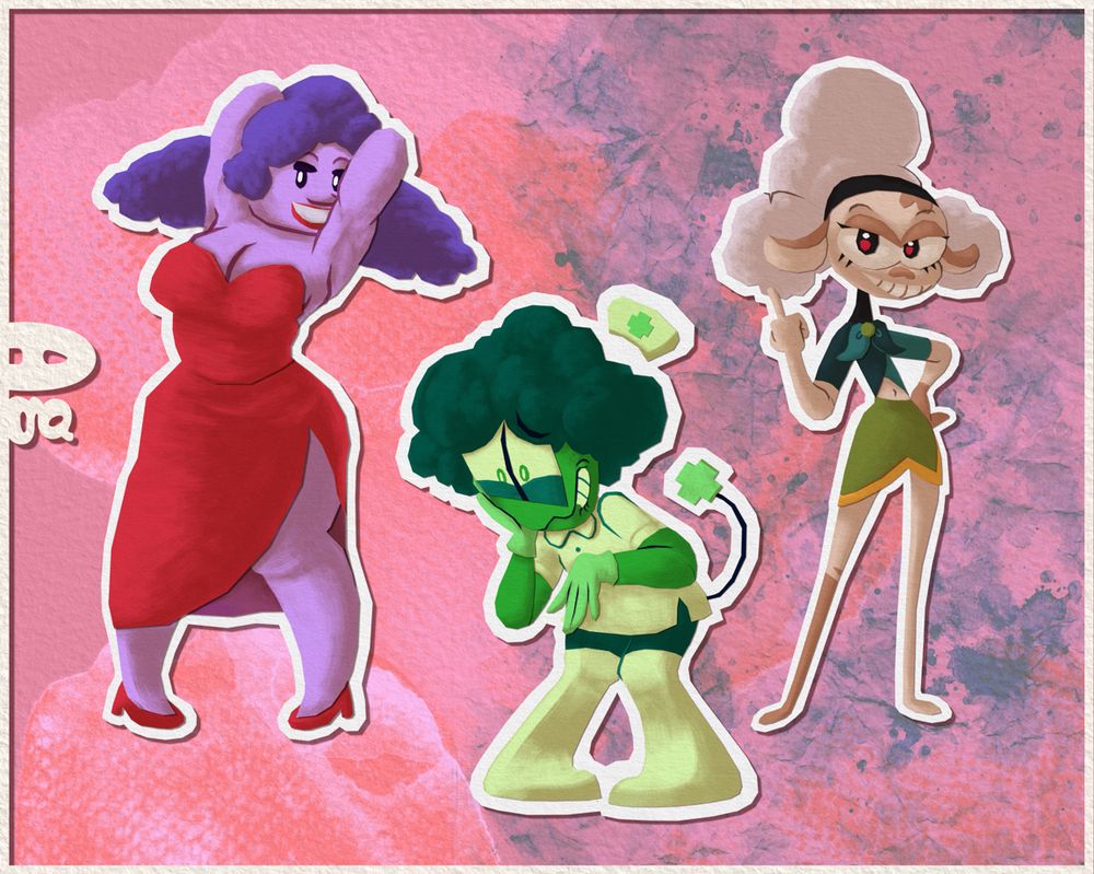 Ghostly5655's OC "Janet", Razzafrazzle's OC "Ann T. Virus, and Silvermation's OC "Margo"