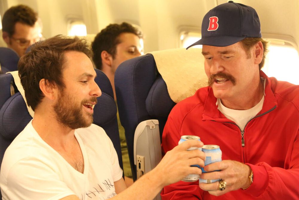 The Ghost Wade Boggs cracking a beer on a plane with Charlie. It’s Always Sunny in Philadelphia.