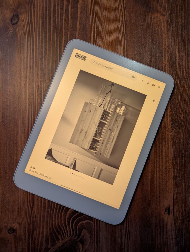 Browsing Ikea on Daylight tablet.