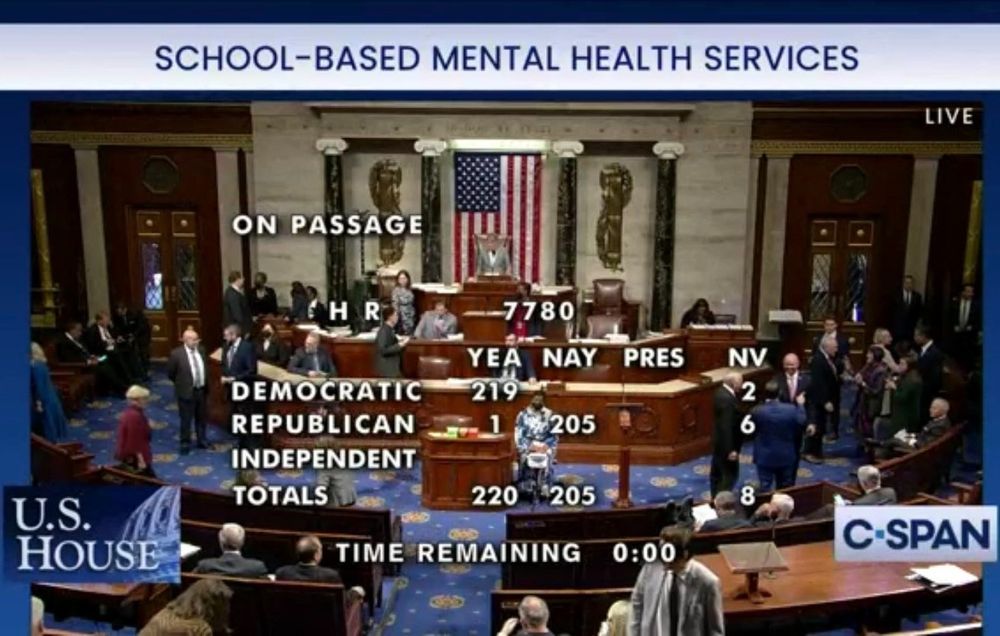 Cspan picture of how the republicans voted against expanding school based mental health services Republicans 1 vote yea 205 vote nay 6 no vote Democrats. 219 yea 0 nay 2 no votes