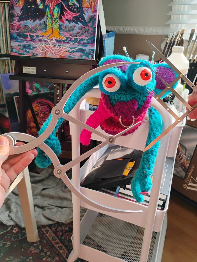 Seeing how Gideon the crochet puppet measures up to the Golden Ratio.