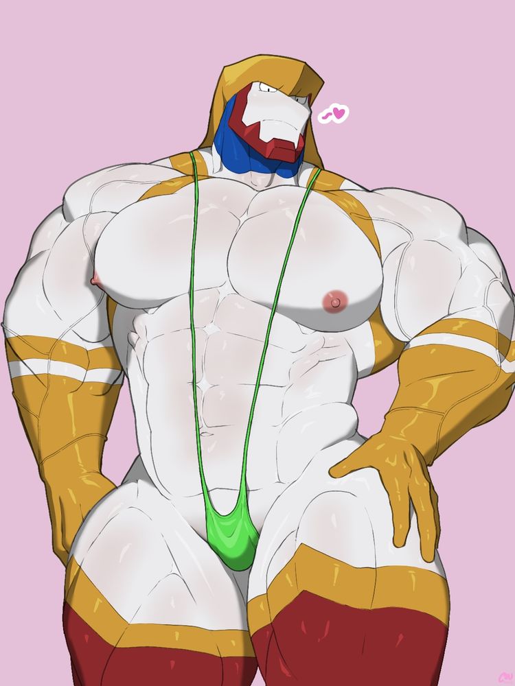 Mike posing with his flashy neon green mankini~