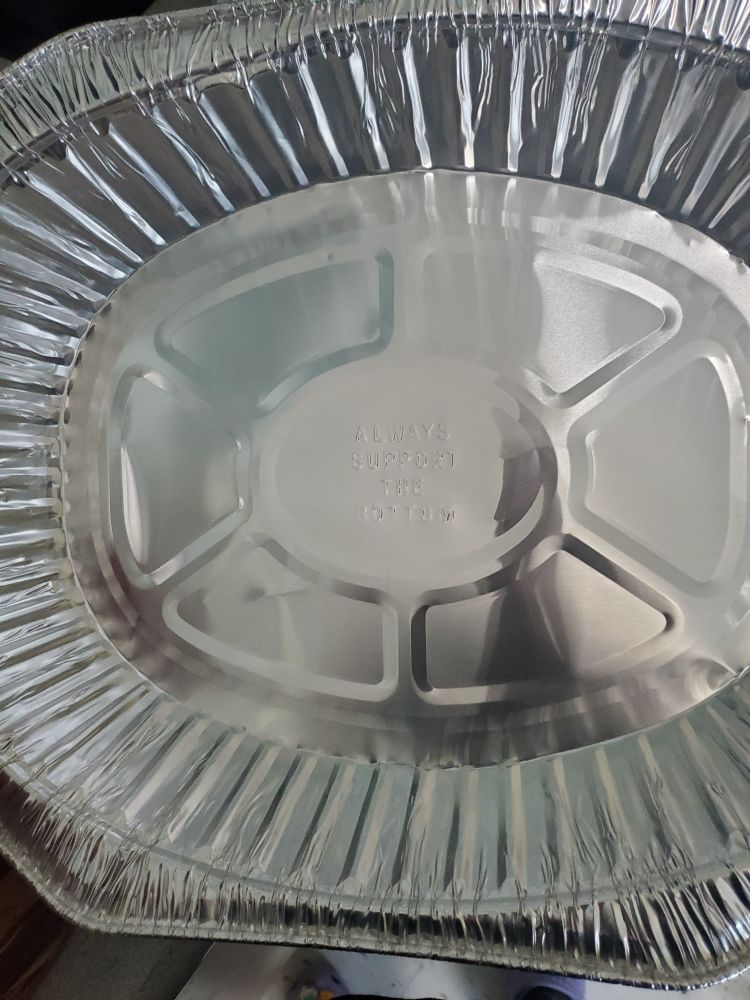Picture of a disposable aluminum turkey tray
